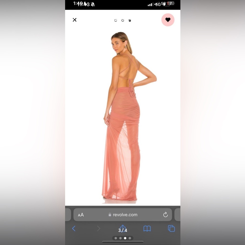 Michael Costello Peach Backless Gown
